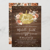 Rustisch verbrand Sinaasappel pompoenVrijgezellenf Kaart (Voorkant / Achterkant)