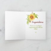 Rustisch Verloving gefeliciteerd Floral Kaart (Binnen)