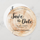 Rustisch Verloving houten bruiloft uniek Save The Date (Voorkant / Achterkant)