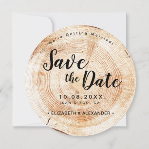 Rustisch Verloving houten bruiloft uniek Save The Date