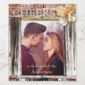 Rustisch Verloving met houtafbeelding Wijnlabel Wijn Etiket (Enkel label)