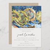 Rustisch Verloving met minimaal Script Yellow Sunf Kaart (Voorkant / Achterkant)