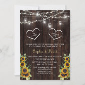 Rustisch Verloving met zonnebloemen, taarten Kaart (Voorkant)