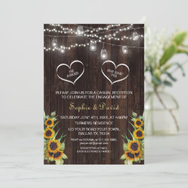 Rustisch Verloving met zonnebloemen, taarten Kaart