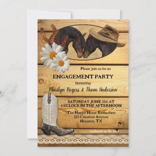 Rustisch Verloving van Western Paardenland Kaart (Voorkant)