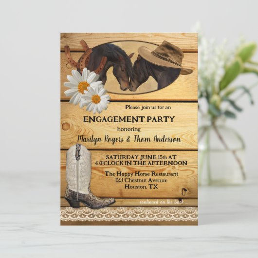 Rustisch Verloving van Western Paardenland Kaart (Staand voorkant)