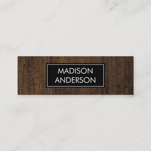 Rustisch verst hout mini visitekaartje (Voorkant)