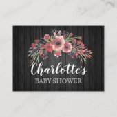Rustisch verzoek om een Baby shower van een zwart  Informatiekaartje (Achterkant)