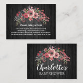 Rustisch verzoek om een Baby shower van een zwart  Informatiekaartje (Voorkant / Achterkant)