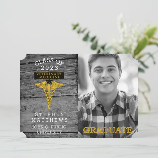 Rustisch veterinair Afstuderen Kaart (Staand voorkant)