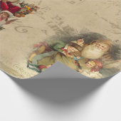 Rustisch Victoriaans kerstcollage Cadeaupapier (Hoek)