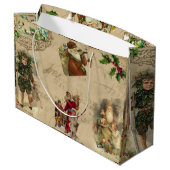  Rustisch Victoriaans kerstcollage Groot Cadeauzakje (Achterkant Gekanteld)