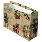  Rustisch Victoriaans kerstcollage Groot Cadeauzakje (Voorkant Gekanteld)