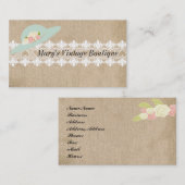 Rustisch Vintage Burlap Boutique Visitekaartje (Voorkant / Achterkant)