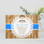 Rustisch Vintage Camo Baby shower Kaart (Staand voorkant)