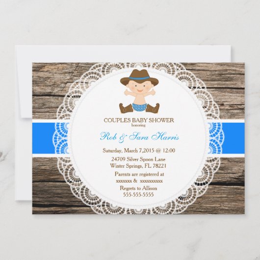 Rustisch Vintage Camo Baby shower Kaart (Voorkant)