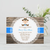 Rustisch Vintage Camo Baby shower Kaart (Staand voorkant)