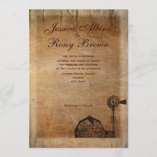 Rustisch Vintage Canvas Wood Barn Windmill Kaart