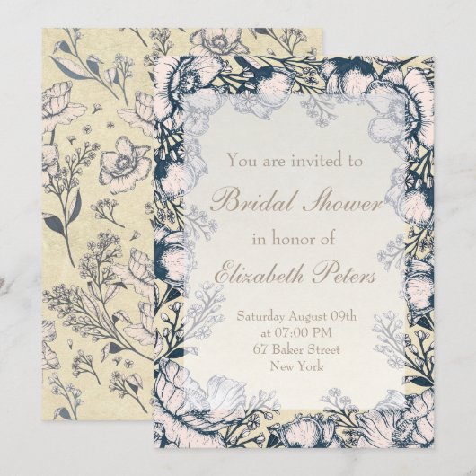 Rustisch Vintage Vloerbloem Vrijgezellenfeest Kaart (Voorkant / Achterkant)