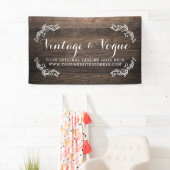 Rustisch Vintage Wood Elegant Country Boerderij Bo Spandoek (Insitu)