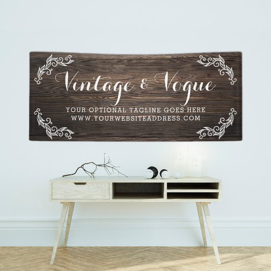 Rustisch Vintage Wood Elegant Country Boerderij Bo Spandoek