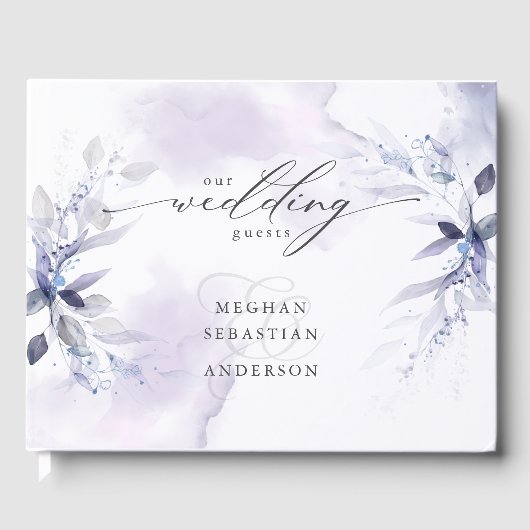 Rustisch Violet Foliage Wedding-boek Gastenboek (Voorkant)
