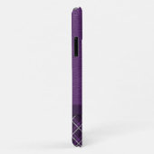 Rustisch Violet Leder en Violet Tartan Pset Case-Mate iPhone Case (Achterkant/rechts)