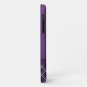 Rustisch Violet Leder en Violet Tartan Pset Case-Mate iPhone Case (Achterkant/links)