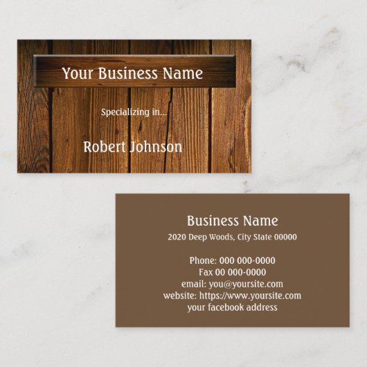 Rustisch Visitekaartje (Voorkant / Achterkant)