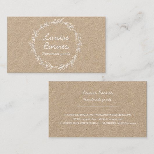 Rustisch visitekaartje (Voorkant / Achterkant)