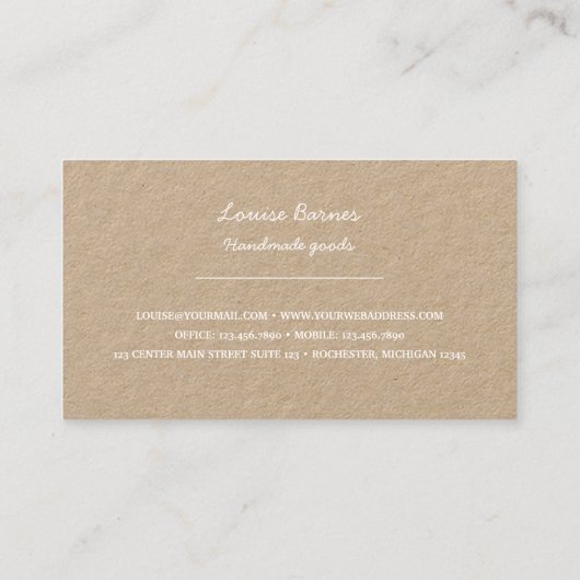 Rustisch visitekaartje (Achterkant)