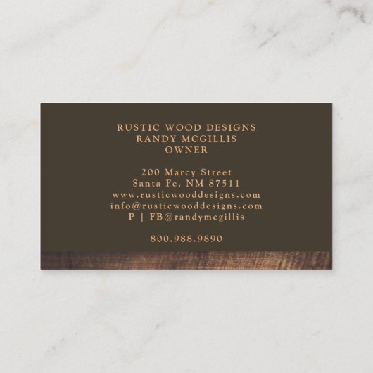 Rustisch Visitekaartje (Achterkant)