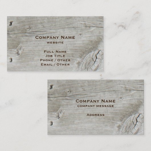 Rustisch Visitekaartje (Voorkant / Achterkant)