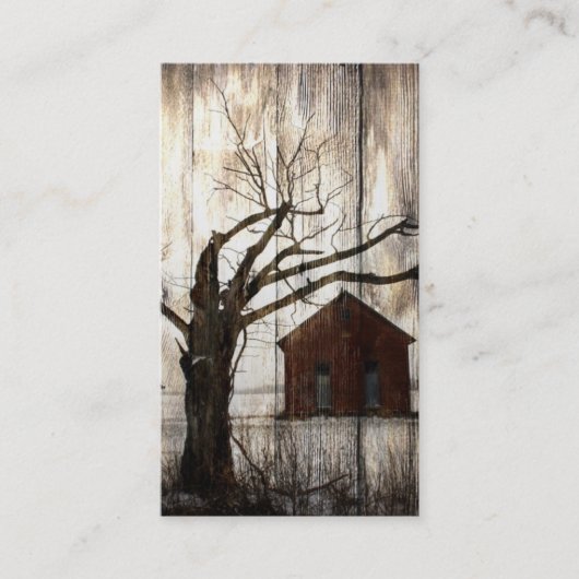 Rustisch Visitekaartje met rode schuur (Voorkant)