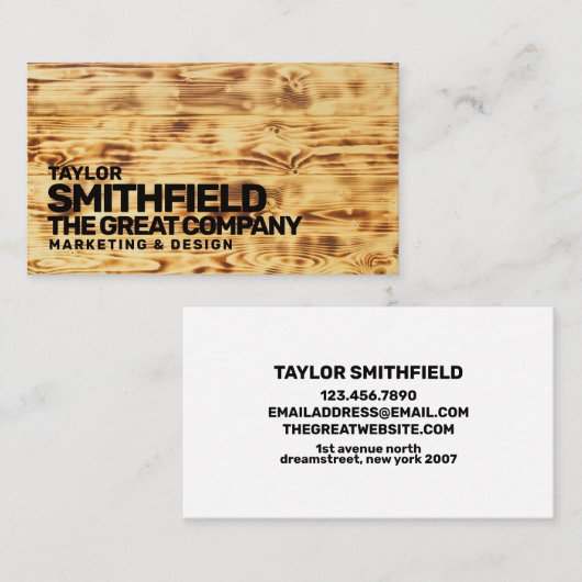 Rustisch Visitekaartje met vuurgraan (Voorkant / Achterkant)