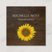 Rustisch Visitekaartje met zonnebloem, geel (Voorkant)