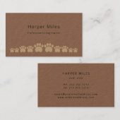 Rustisch visitekaartje van kraftpapier voor honden (Voorkant / Achterkant)