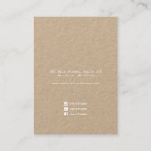 Rustisch Visitekaartje voor modern kraft-draagbeel (Achterkant)