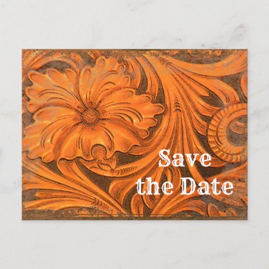 Rustisch Vloerland Western Opslaan datum Aankondigingskaart (Voorkant)