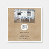 Rustisch Voeg je foto Aangepaste tekstpromotie voo Servet (Voorkant)