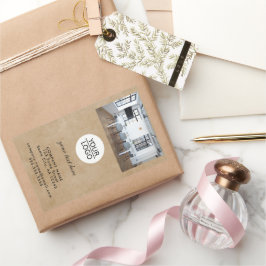 Rustisch Voeg je Logo Aangepaste tekstfotopromotie Rechthoekige Sticker