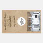 Rustisch Voeg je Logo Aangepaste tekstfotopromotie Rechthoekige Sticker (Voorkant)