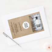 Rustisch Voeg je Logo Aangepaste tekstfotopromotie Rechthoekige Sticker (Envelop)