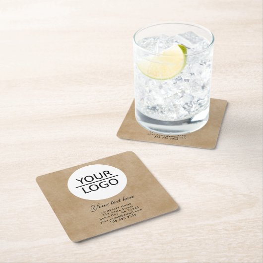 Rustisch Voeg je Logo aangepaste tekstpromotie toe Kartonnen Onderzetters (Insitu)