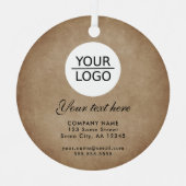 Rustisch Voeg je Logo aangepaste tekstpromotie toe Metalen Ornament (Voorkant)