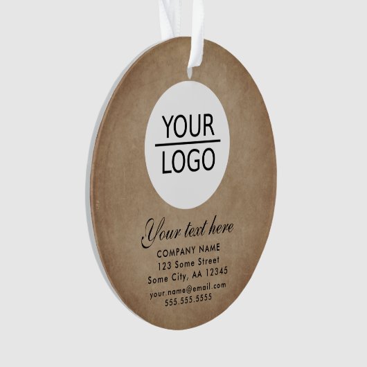 Rustisch Voeg je Logo aangepaste tekstpromotie toe Ornament (voorkant)