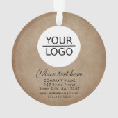 Rustisch Voeg je Logo aangepaste tekstpromotie toe Ornament (achterkant)