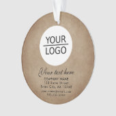 Rustisch Voeg je Logo aangepaste tekstpromotie toe Ornament (voorkant)