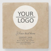 Rustisch Voeg je Logo aangepaste tekstpromotie toe Stenen Onderzetter (Voorkant)