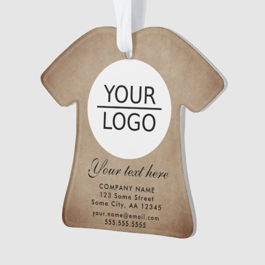 Rustisch Voeg je Logo met Aangepaste tekstpromotie Ornament (voorkant)